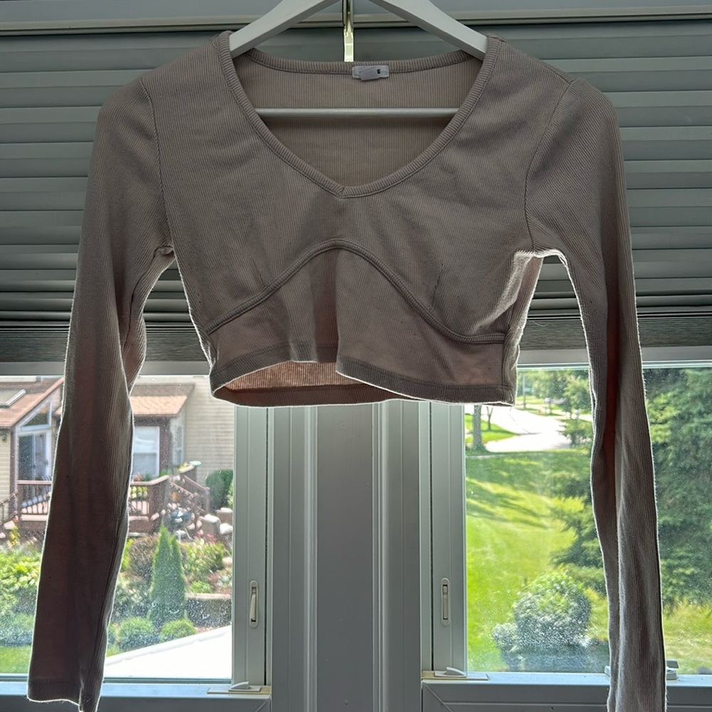 Garage tan crop top. Size medium.